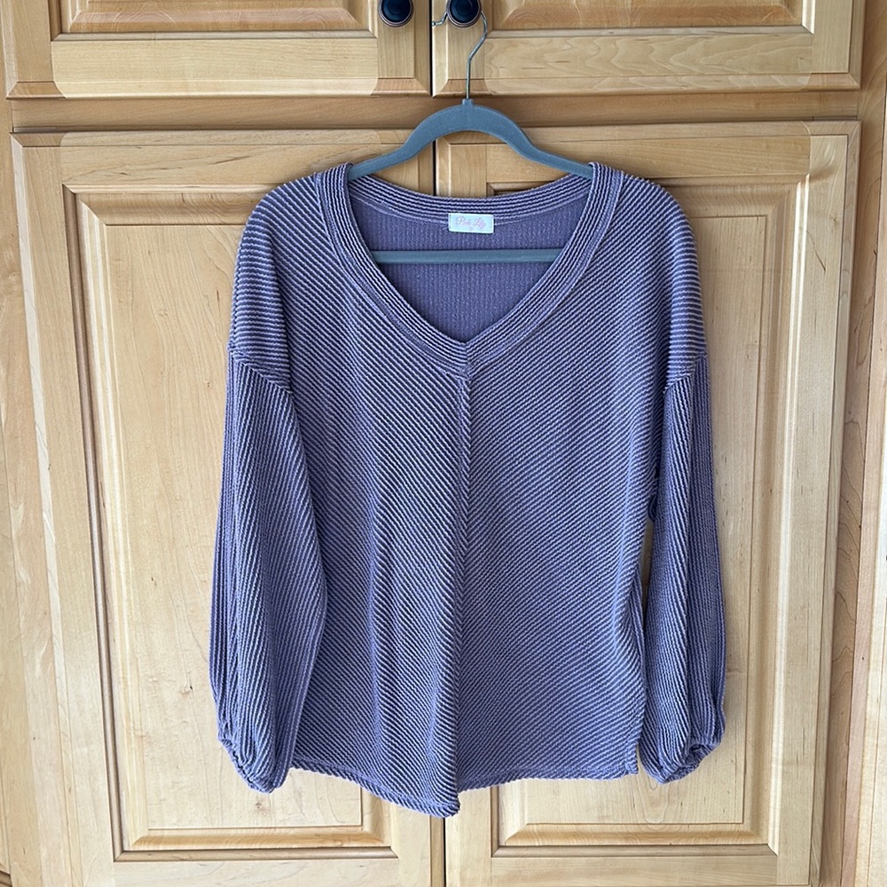 Pink Lily Believe In Fate Purple Blouse